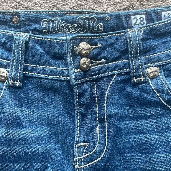 Miss Me Distressed Blue Jean Cutoff Shorts - Picture 3 of 10